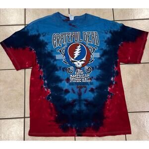 Grateful Dead Tie dye blue red great American music hall shirt 2XL